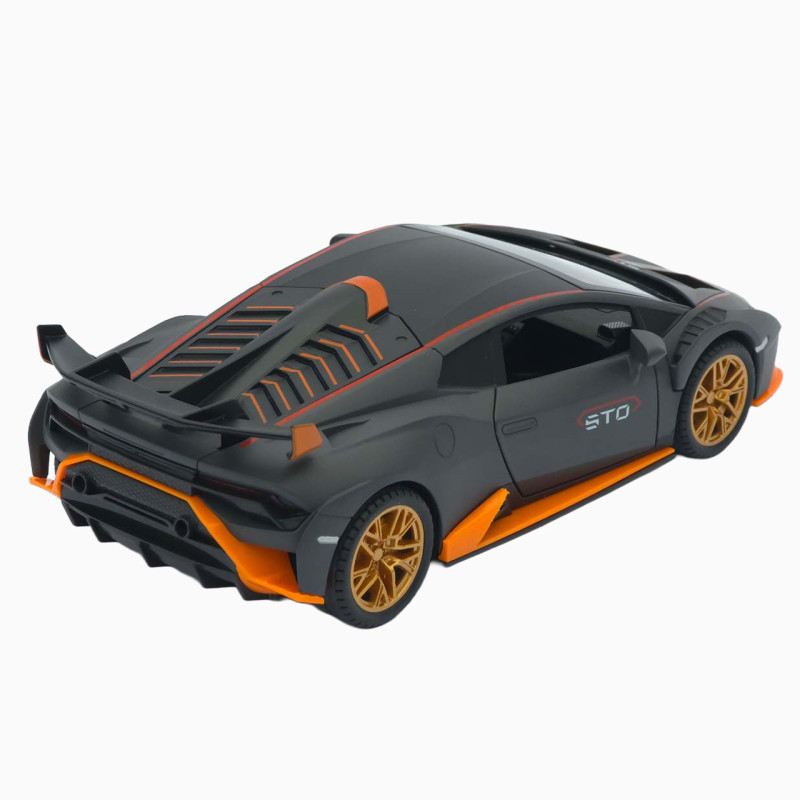 Машинка метал Lamborghini Huracan STO чорна 1:24 звук світло відчин двері капот багажник (2511-98)