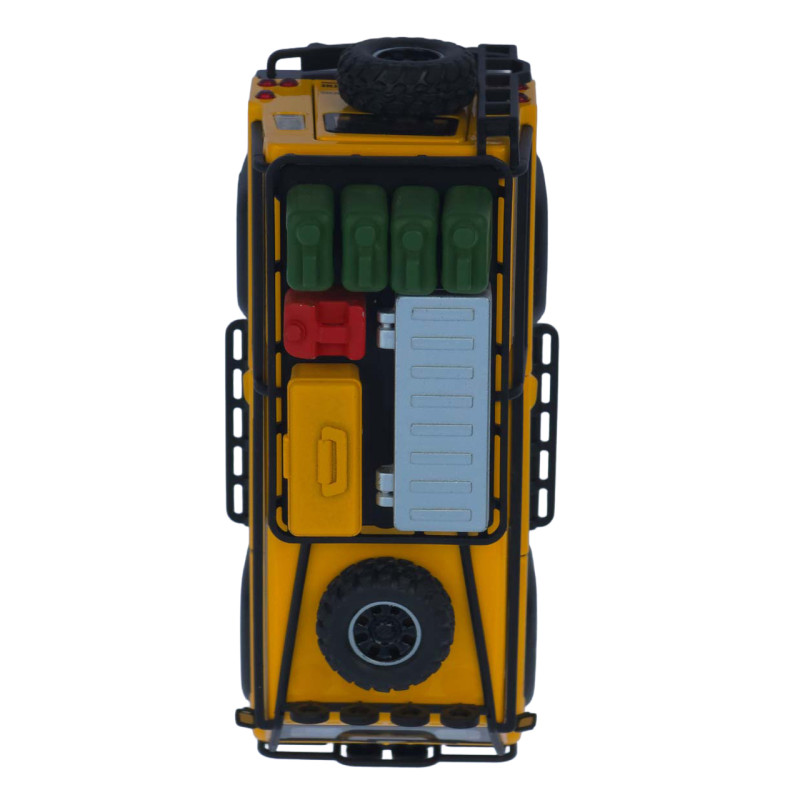Машинка метал Land Rover Defender 110 жовтий 1:32 світло звук інерція відч двері багажник (TK-11779)