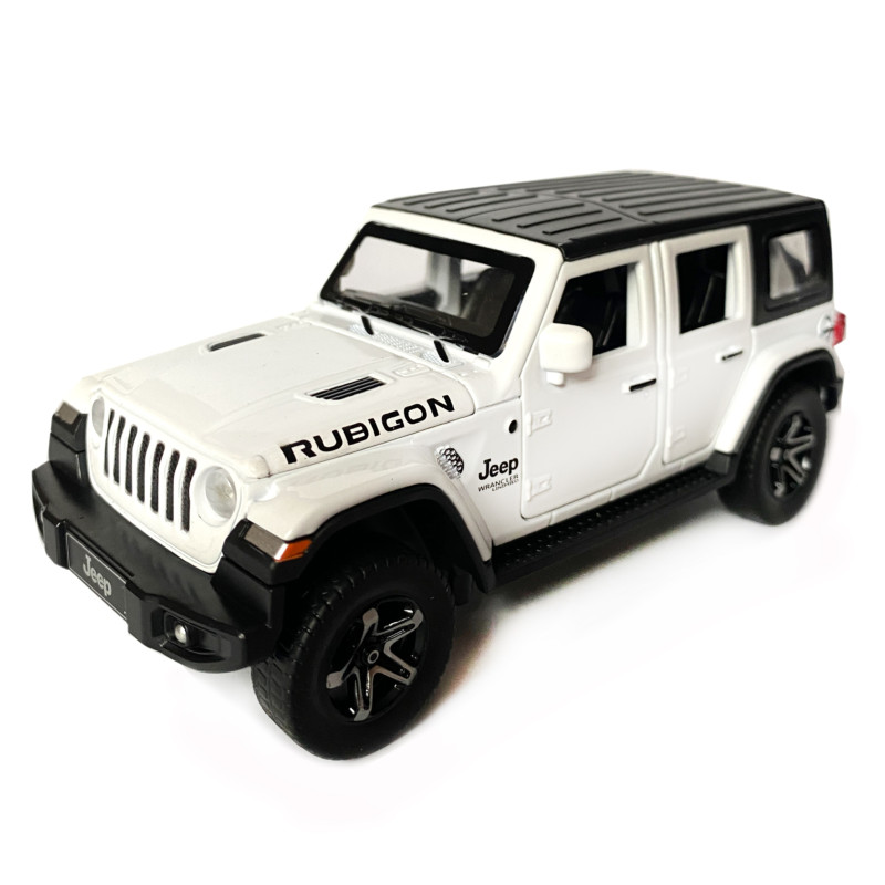 Іграшкова машинка металева Jeep Wrangler Unlimited Rubicon, Джип, білий, звук, світло, інерція, откр двері, капот, Автоексперт, 1:32,15*7*5,5см (ТК-11213/43560)