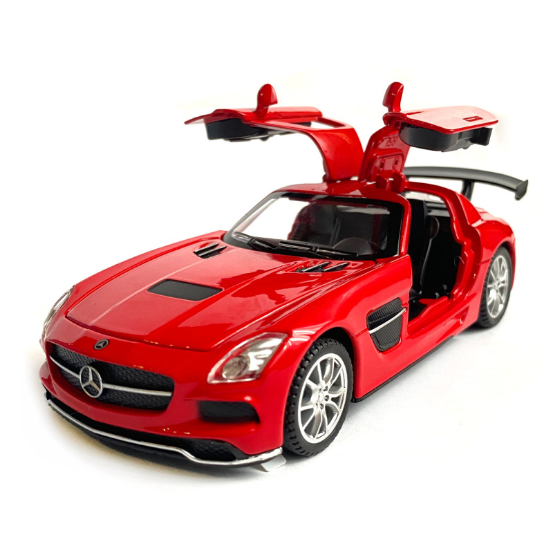 Іграшкова машинка металева Mercedes-AMG GT Black Series АвтоЕксперт, червона, звук, світло, інерція, відкр. двері, капот, багажник, 15*6*5 см (87036)