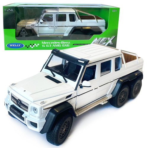 Іграшкова машинка металева WELLY 1:24 MERCEDES-BENZ G63 AMG 6X6, біла, 23.5*8*8.5см (24061W)