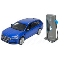 Машина метал Skoda Superb IV Combi шкода синя 1:35 світло звук 14*5,5*4см (68744)