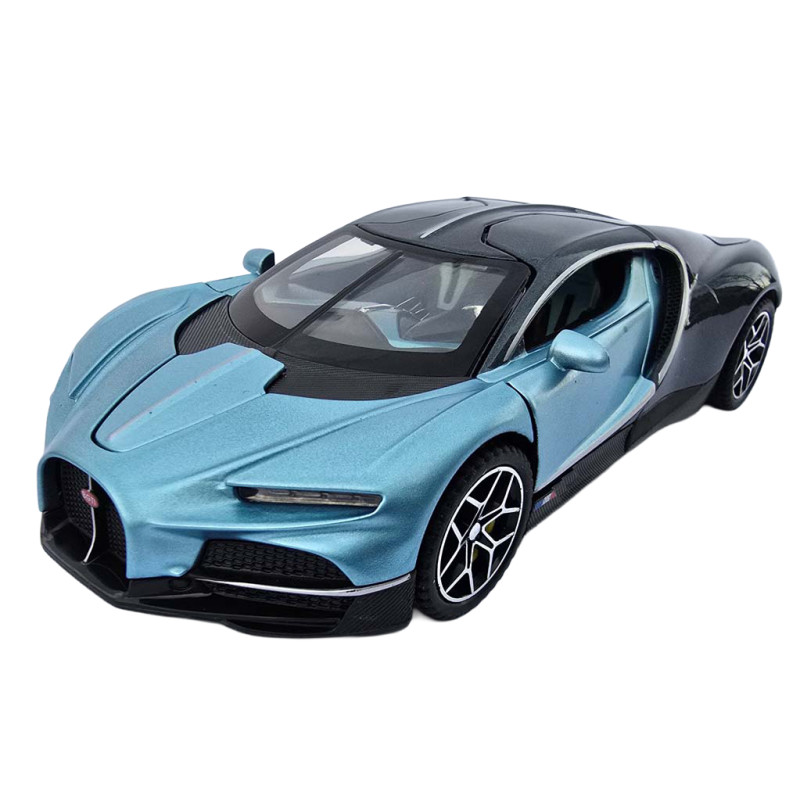 Машинка метал Bugatti Chiron Бугатті синя 1:32 світло звук 16*7,5*4см (22805)