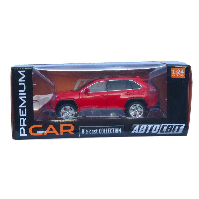 Машинка метал Toyota RAV4 АвтоСвіт червона 1:24 світло звук інерція 20*9,5*7,5 см (АР-2008)