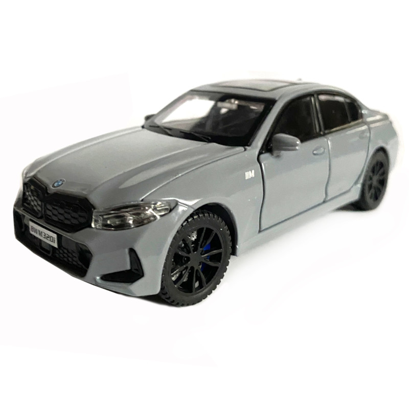 Іграшкова машинка металева BMW 320Li, БМВ, сіра, звук, світло, інерція, откр двері, багажник, капот, Автоексперт, 1:32,15*7*5см (ТК-10105)