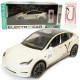 Машинка металева Tesla Model Y Electrocar Тесла Модель Y Електрокар біла 1:24 зарядна станція звук світло відч двері капот багажник гум колеса 18*6*8см (AP-2002)