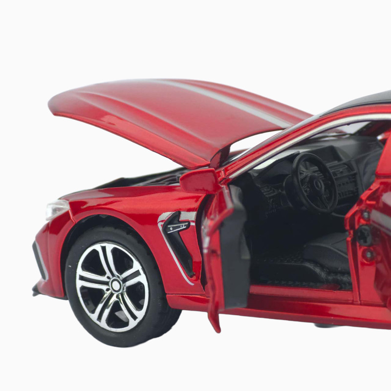 Іграшкова машинка металева BMW Manhart MH8 800 АвтоЕксперт БМВ, червона, звук, світло, інерція, відкр. двері, капот, багажник, 15*7*5 см (TK-3054)