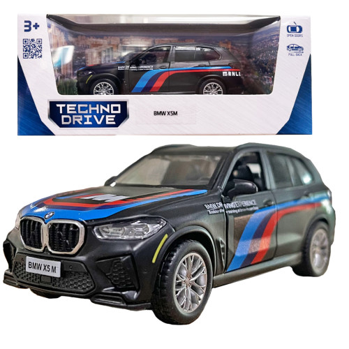 Машина метал BMW X5M БМВ 1:43 чорний 5*11*3см (250360)