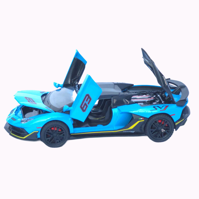 Машинка метал Lamborghini Aventador SVJ АвтоЕксперт блакитна 1:32 звук світло 15,5*7*3,8 см (LF-66519)