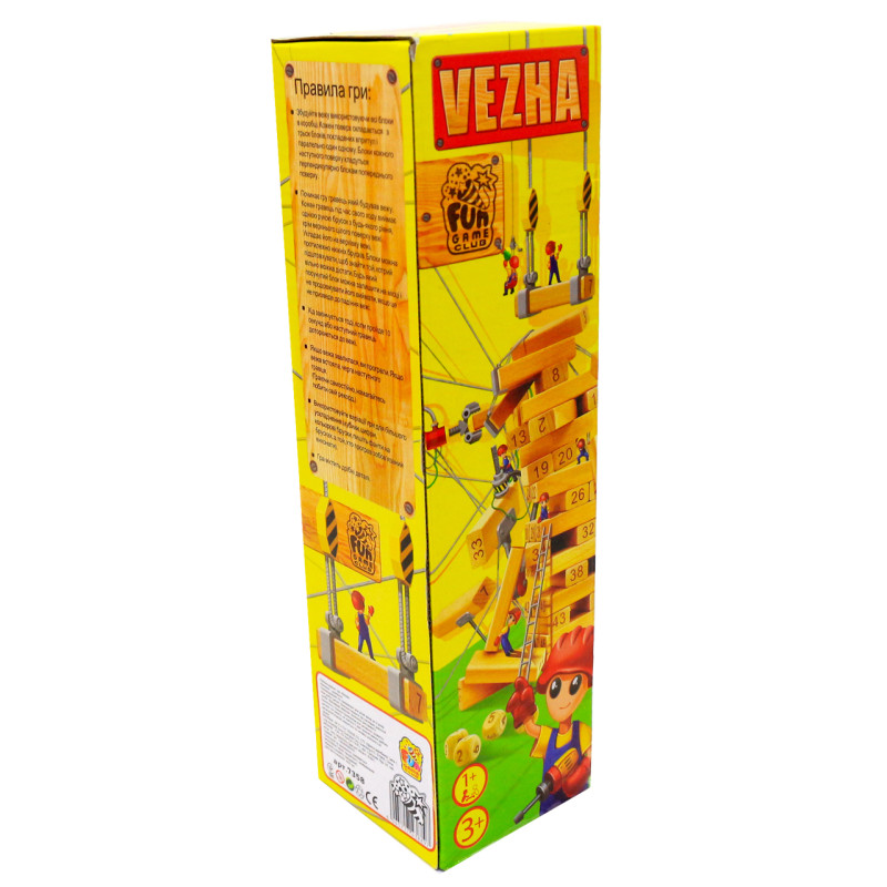 Настільна гра вежа (Вежа) Vega (Вега). Версія гри Дженга 54 деталі