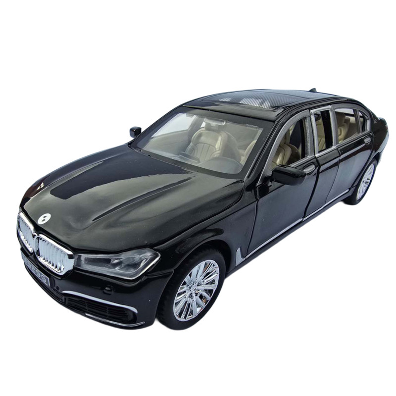 Машинка метал BMW 7 G11 БМВ лімузин чорний 1:24 звук світло 20*5,5*6см (RS-61337)