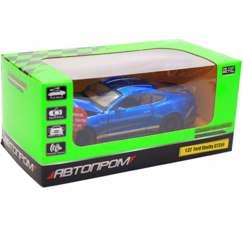 Машинка іграшкова Автопром «Ford Sheldy GT350» 14 см, світло, звук, синій (68441)