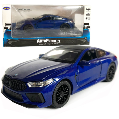 Іграшкова машинка металева BMW M8 Competition Coupe, БМВ, синя, звук, світло, інерція, откр двері, багажник, капот, Автоексперт, 1:32, 15*7*5см (ТК-12340/42212)