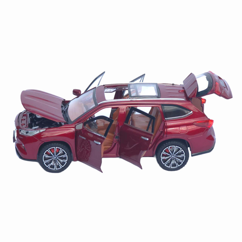 Машинка металл Toyota Highlander АвтоЭксперт бордовая 1:24 свет звук откр двери капот багажник (1980-08)