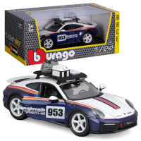 Машинка металлическая Porsche 911 Dakar порше бело-синяя 1:24 Bburago 18*8*9см (18-28029)