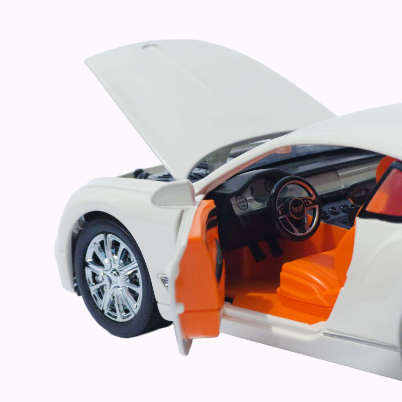 Машинка метал Bentley Continental GT АвтоЕксперт біла 1:24 звук світло відкр двері капот багажник (RS-93415)