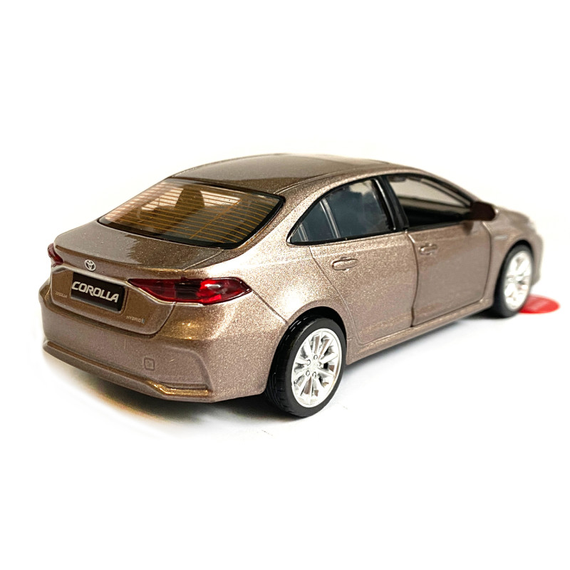 Машинка іграшкова металева Toyota Corolla Hybrid Автопром Тойота Королла гібрид, бронза, світло, звук, відкр. двері, 14*6*4 см (68432)