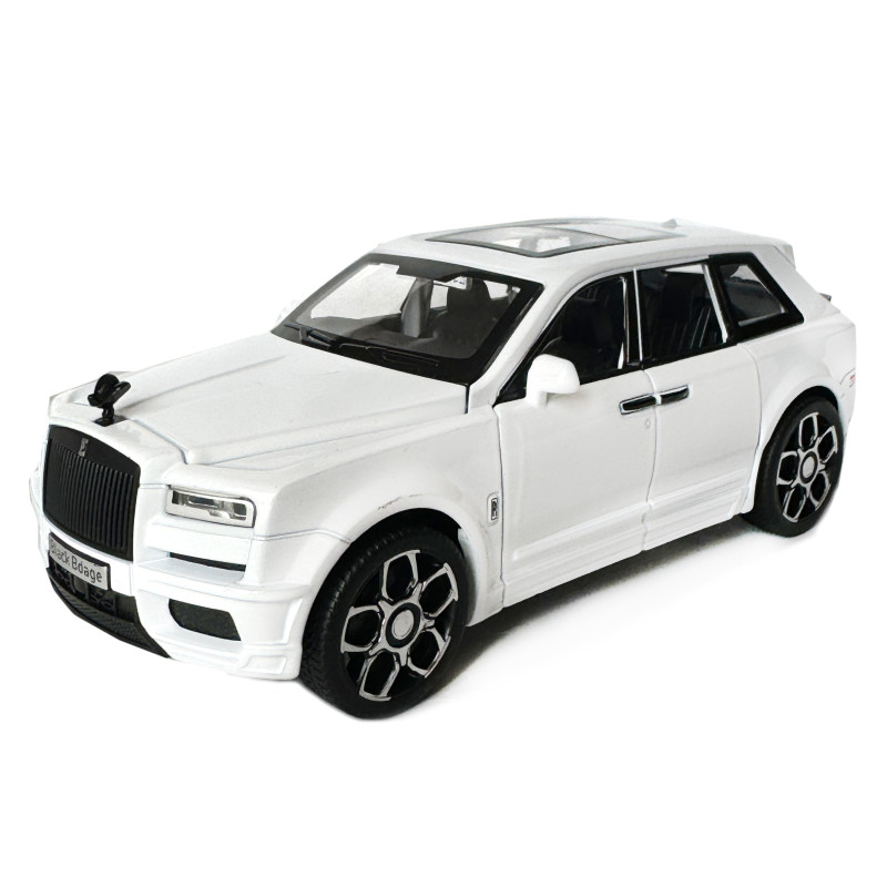 Машинка металева Rolls-Royce Ghost BLACK BADGE ролс ройс білий звук світло інерція відкр двері капот Автосвіт 1:32,15*8*5,5см (AP-2093)