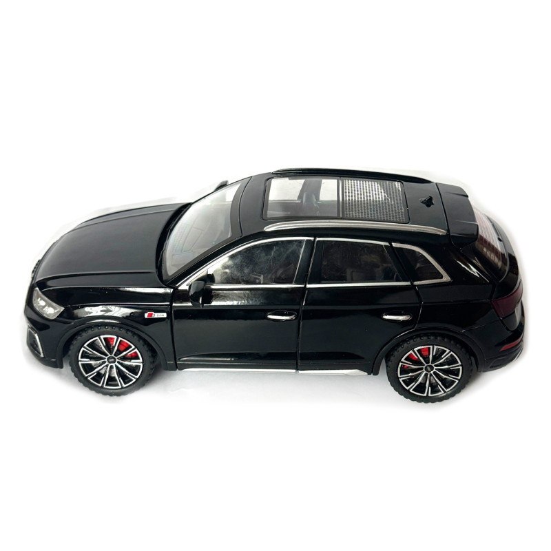Машинка металева Audi Q5 Ауді чорна 1:24 звук світло інерція відкр двері багажник капот гумові колеса 20*8,5*8см (AP-2014)