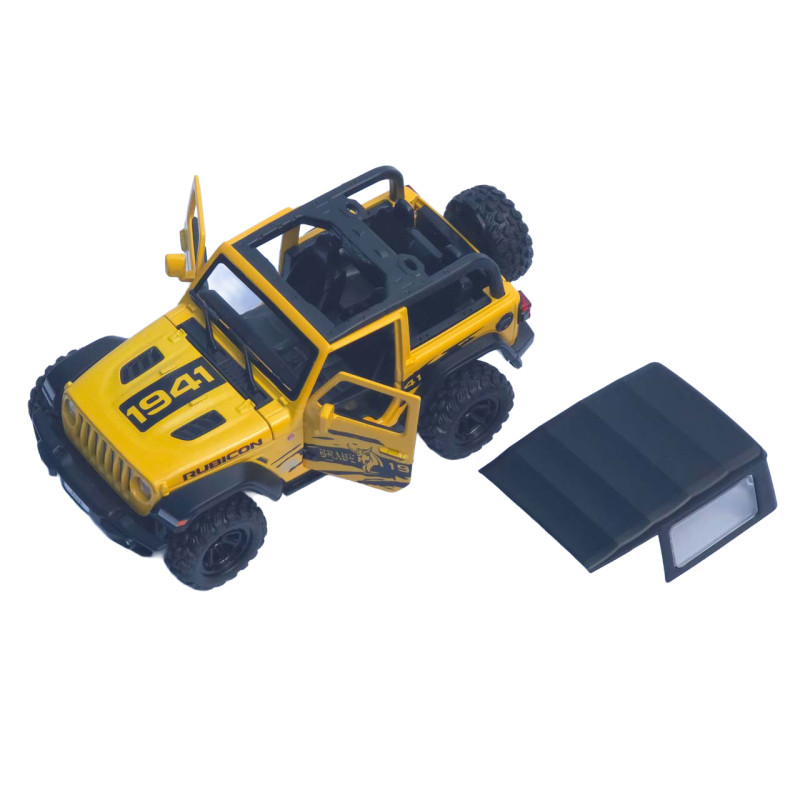 Машинка метал Jeep Wrangler Rubicon АвтоЕксперт жовта 1:32 світло звук інерція 14*6*6 см (LF-05124)