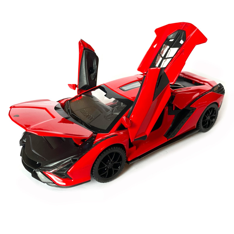 Іграшкова машинка металева Lamborghini Sian, Ламборгіні сіан, червоний, звук, світло, інерція, відкр двері, багажник, капот, Автоексперт, 1:32,15,5*7*5см (ТК-10517)