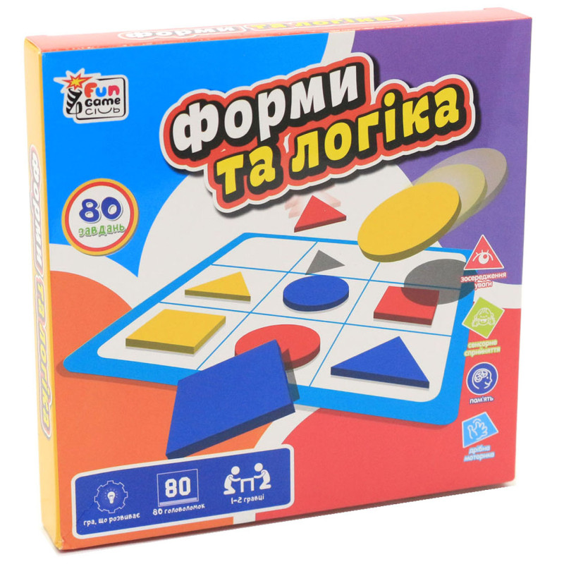 Настільна гра головоломка Fun game «Форми та логіка» (форми і логіка) UKB-B0034