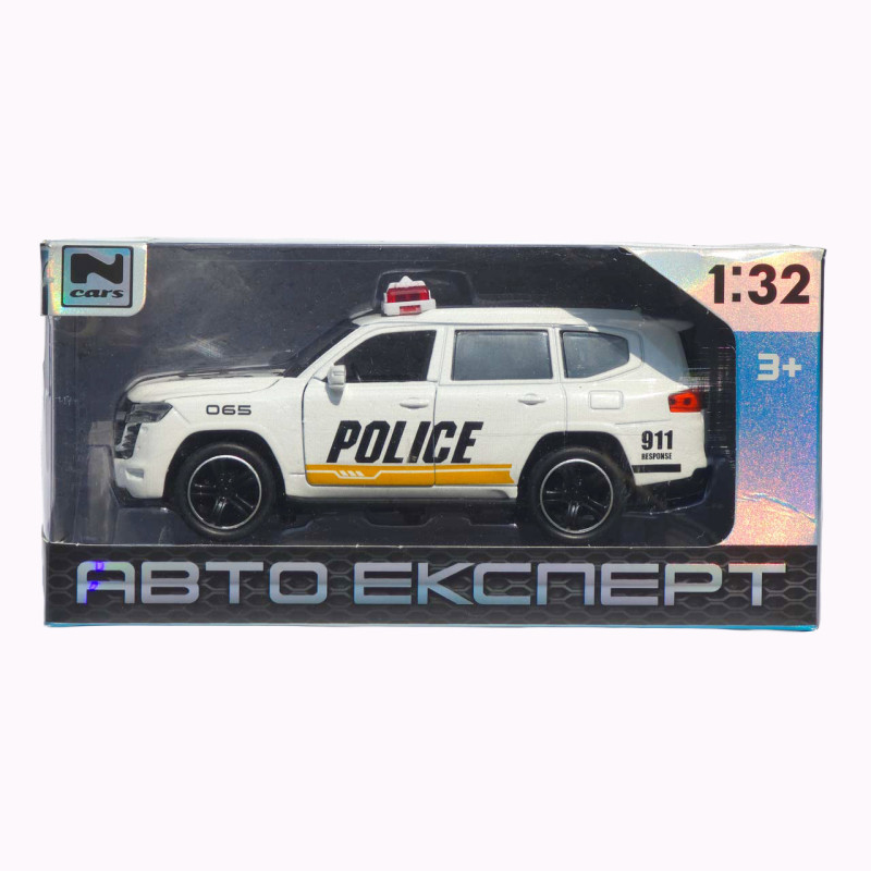 Машинка метал поліція Toyota Land Cruiser 300 АвтоЕксперт біла 1:32 світло звук 14,5*7*6,5 см (MG-94077)