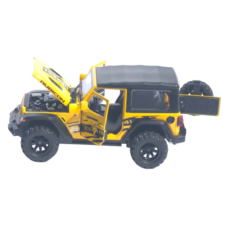 Машинка метал Jeep Wrangler Rubicon АвтоЕксперт жовта 1:32 світло звук інерція 14*6*6 см (LF-05124)