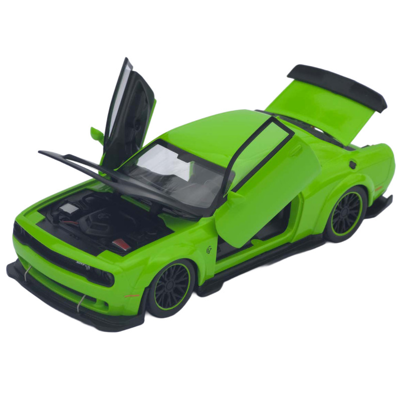Машинка метал Dodge Challenger SRT Hellcat Redeye зелена 1:32 світло звук інерція 15*6,5*4 см (TK-12200)