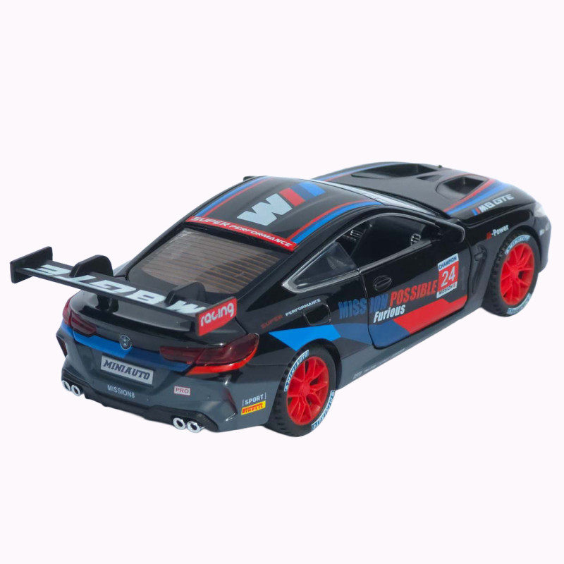 Машинка метал BMW M8 Competition GTE АвтоЕксперт чорна 1:32 звук світло інерція 16*7*4 см (LF-46311)