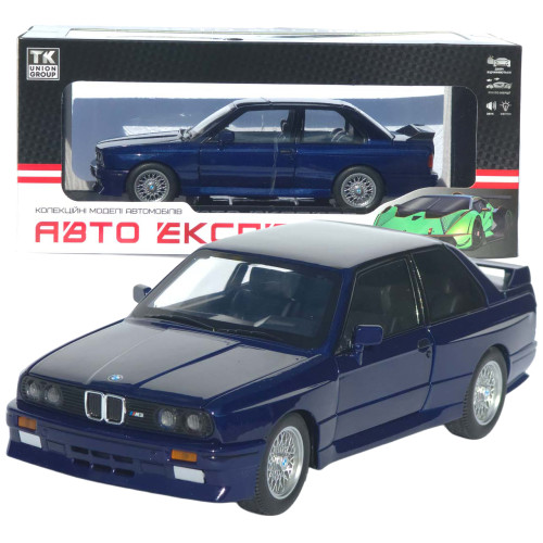 Машинка метал BMW M3 (E30) АвтоЕксперт синя 1:24 світло звук відкр двері капот багажник (1273-27)