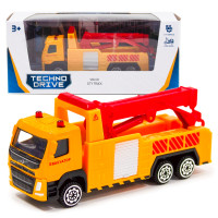 Машинка метал, пластик, дитяча Volvo Евакуатор, жовтий, TechnoDrive, 3*12*5см (250303)