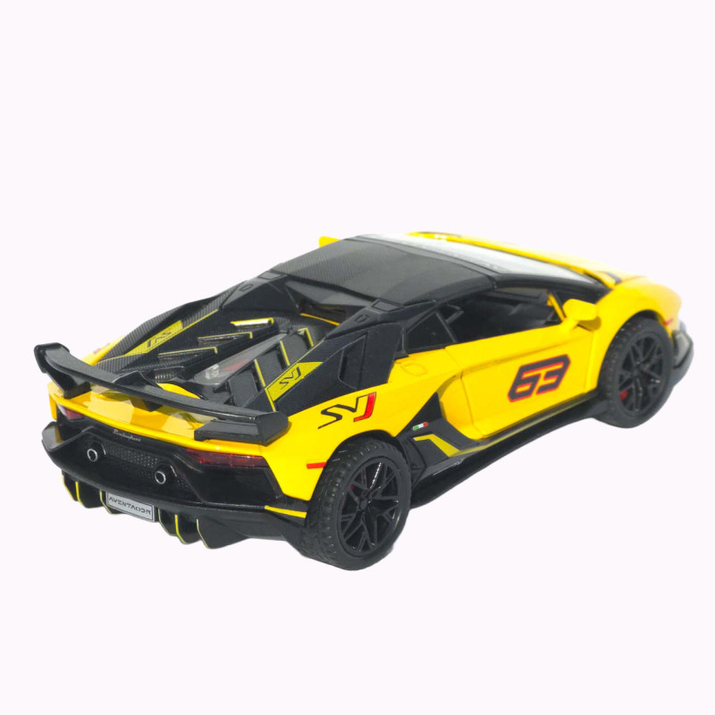 Машинка метал Lamborghini Aventador SVJ АвтоЕксперт жовта 1:32 звук світло 15,5*7*3,8 см (LF-66519)