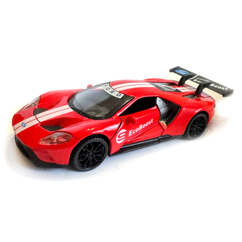 Машинка металева Ford 2017 GT 1:32 Форд червона звук світло інерція відкр двері  15*7*4см (DL-96332)