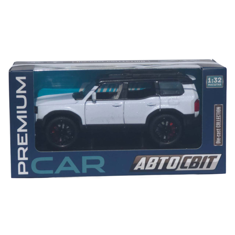 Машинка метал Toyota Land Cruiser Prado 250 АвтоСвіт біла 1:32 звук світло інерція 15*6,5*6 см (AP-2105)