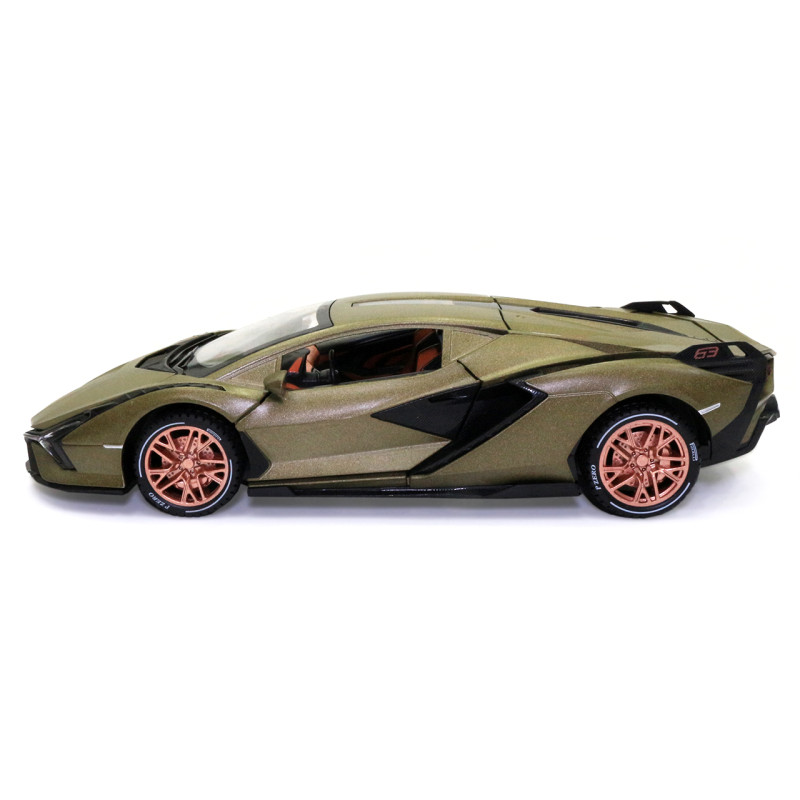 Іграшкова машинка металева Lamborghini Sian «АвтоЕксперт», Ламборджіні Сіан, світло, звук, 20*8*5 см хакі (GT-1502)