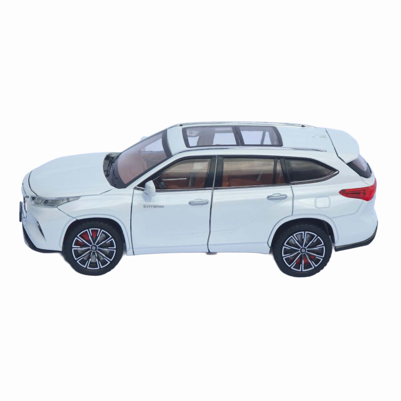 Машинка металл Toyota Highlander АвтоЭксперт белая 1:24 свет звук откр двери капот багажник (1980-08)