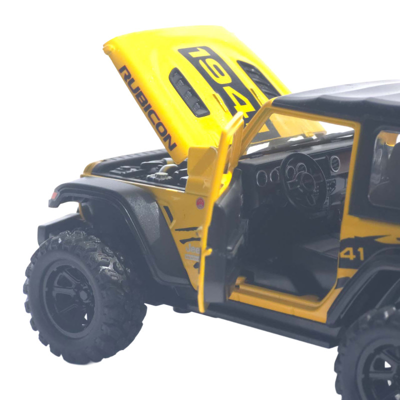 Машинка метал Jeep Wrangler Rubicon АвтоЕксперт жовта 1:32 світло звук інерція 14*6*6 см (LF-05124)