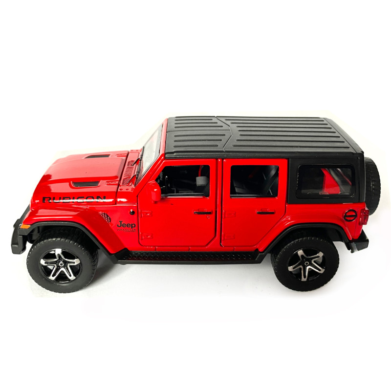 Іграшкова машинка металева Jeep Wrangler Unlimited Rubicon, Джип, червоний, звук, світло, інерція, откр двері, капот, Автоексперт, 1:32,15*7*5,5см (ТК-11213)