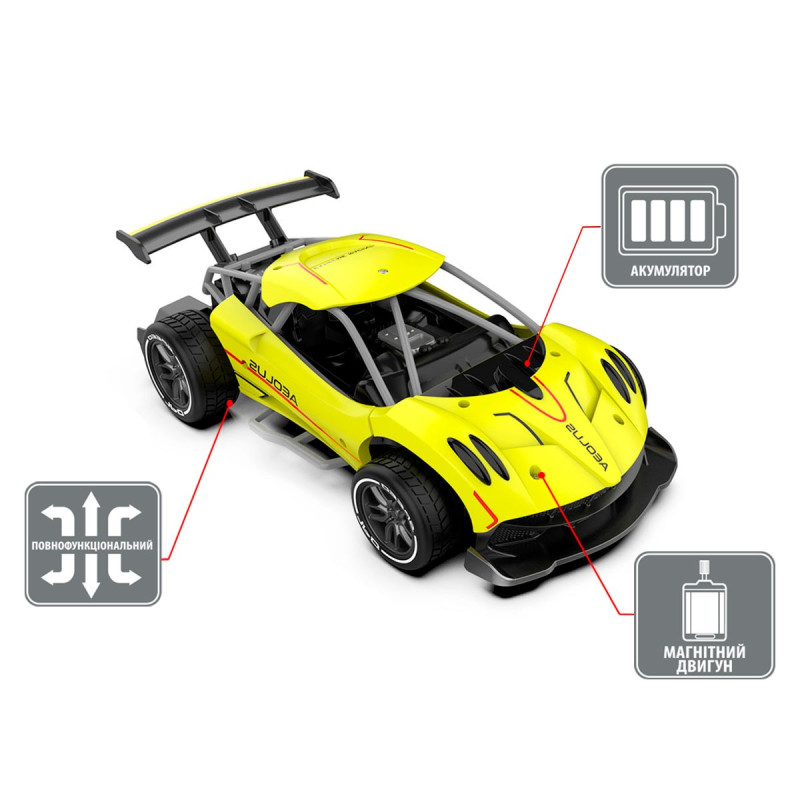 Автомобиль Speed racing drift Aeolus на радиоуправлении (1:16), аккум, желтый  24х7х13см (SL-284RHY)