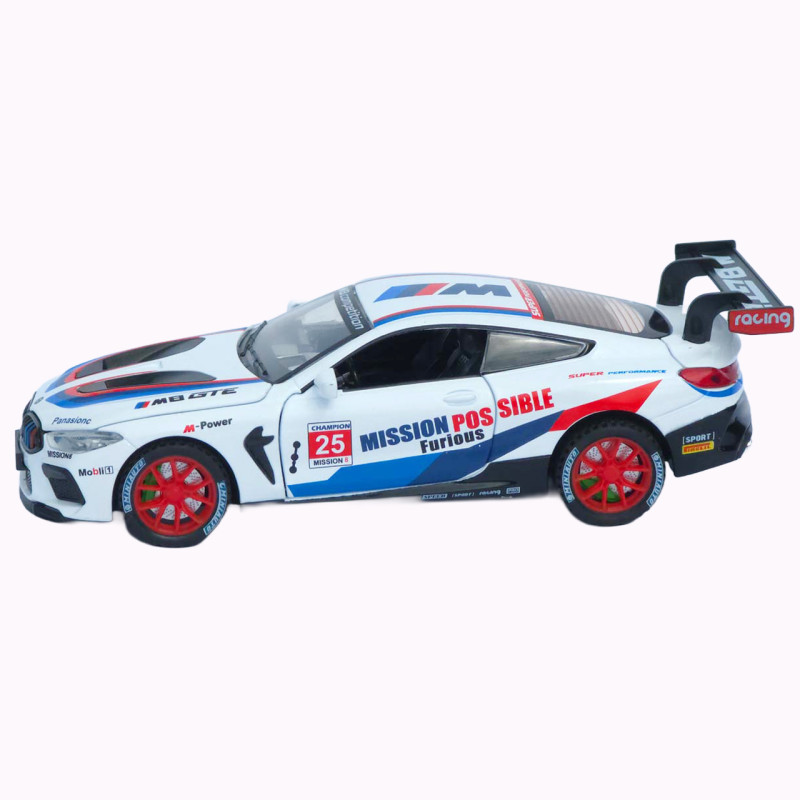 Машинка метал BMW M8 Competition GTE АвтоЕксперт біла 1:32 звук світло інерція 16*7*4 см (LF-46311)