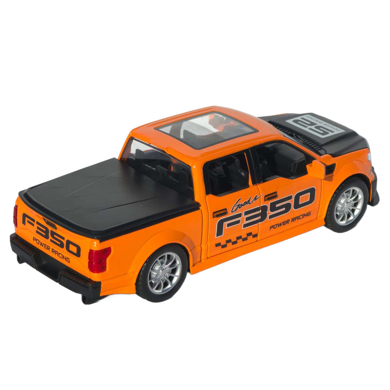 Машинка метал Ford F-150 Raptor помаранчева 1:22 світло звук інерція відч двері капот багажник (TX33912)
