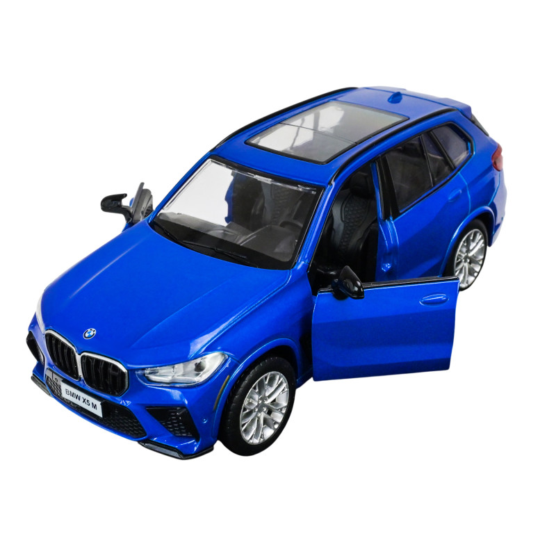 Машина метал BMW X5M синя 1:32 Автопром світло звук відкр двері 15*6*5,5 см (68497)