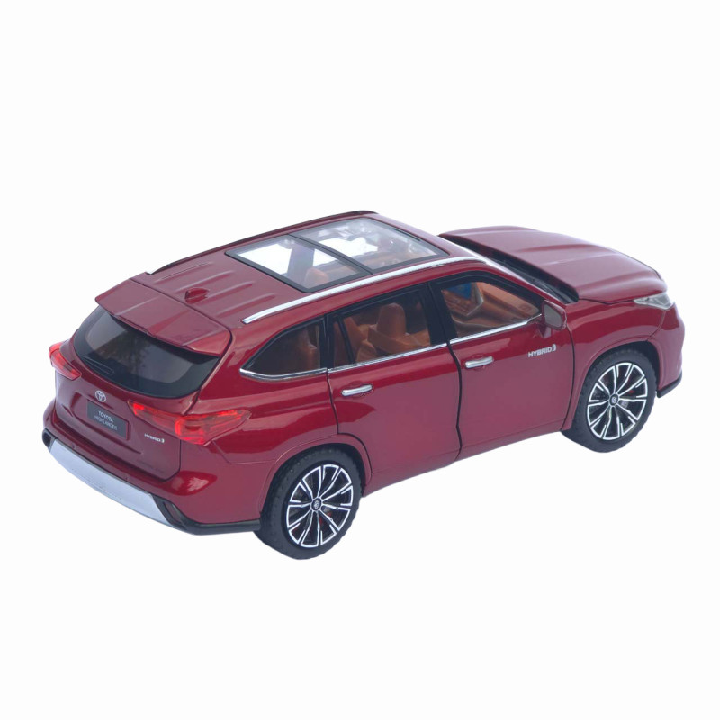 Машинка металл Toyota Highlander АвтоЭксперт бордовая 1:24 свет звук откр двери капот багажник (1980-08)