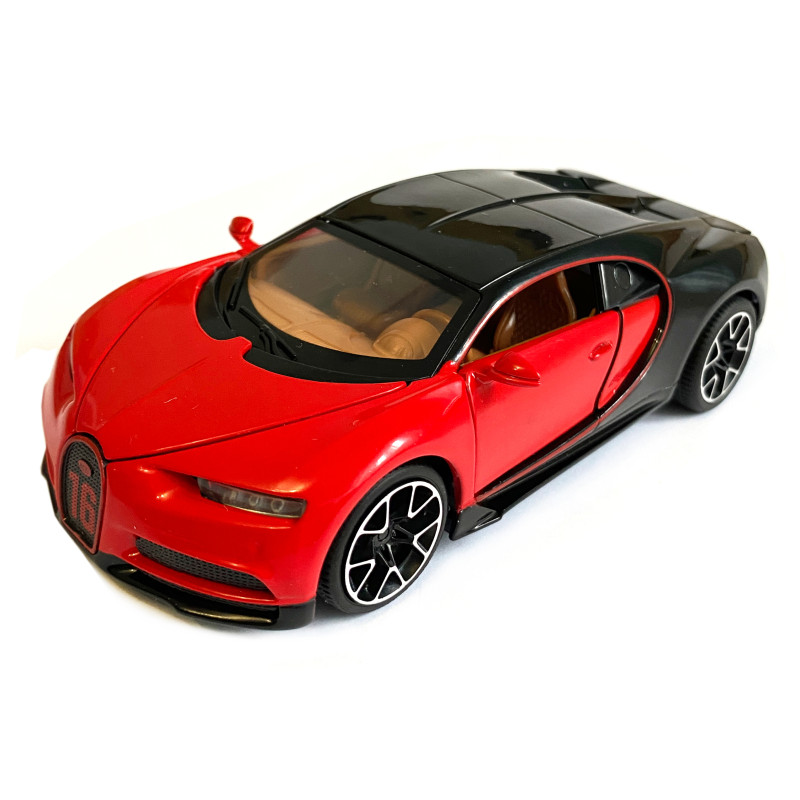 Ігрова машинка Бугатті Широн "Автопром" Bugatti Chiron (1:32) червон. інерц., світ, звук, відкр. двері,14*6*5 см (LF - 83880)