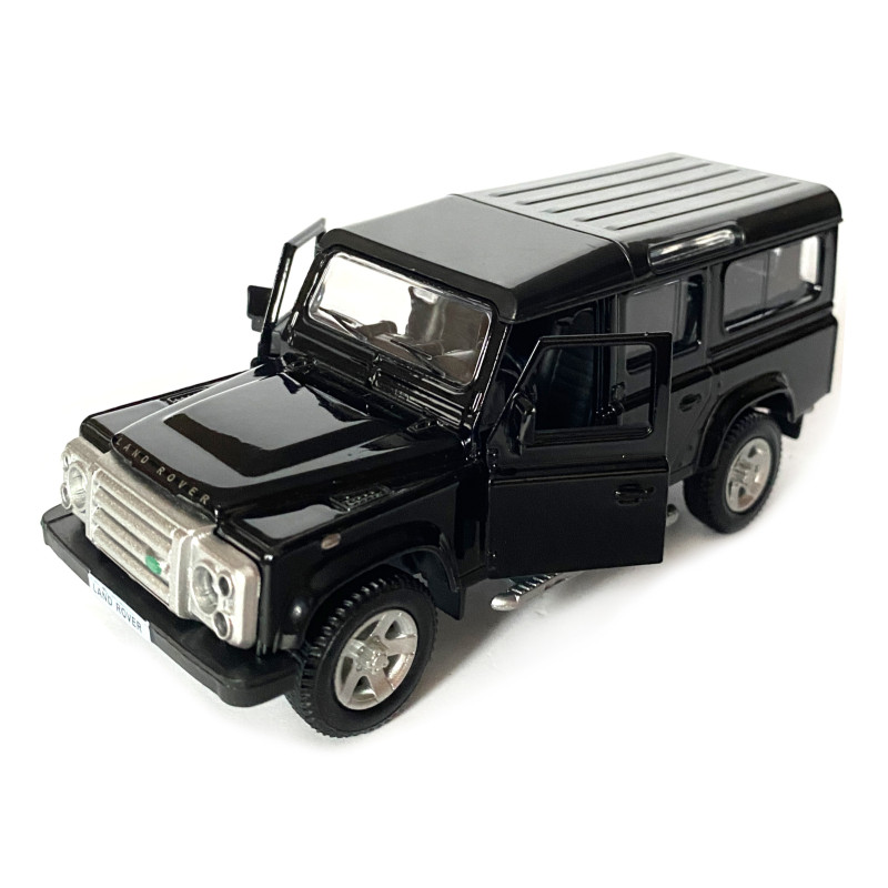 Іграшкова машинка металева Land Rover Defender 110, ленд ровер, чорний, відкр двері, інерція, 5*13*5см (250341U)