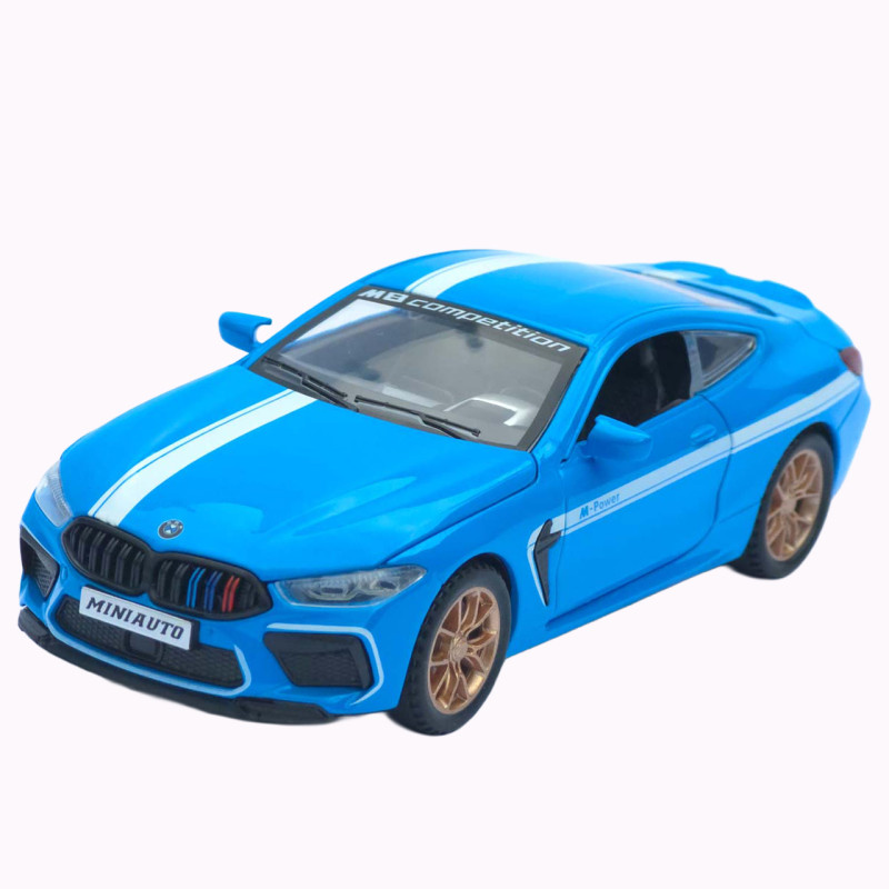 Машинка метал BMW M8 Competition АвтоЕксперт блакитна 1:32 звук світло інерція 15*6,5*4 см (LF-93732)