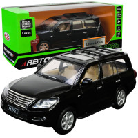 Машинка метал Lexus LX570 Автопром чорна 1:32 світло звук відкр двері багажник (68301)