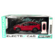 Машинка металева Tesla Model X Electrocar Тесла Модель X Електрокар червона 1:24 зарядна станція звук світло відч двері капот багажник гум колеса 18*6*8см (AP-2004)