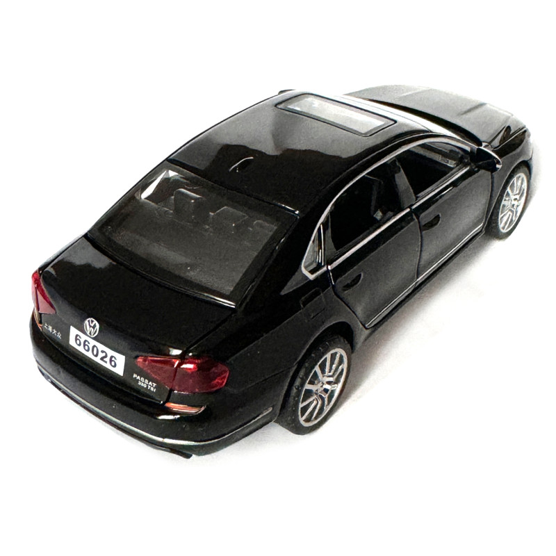 Машинка металева Volkswagen Passat 330 TSI Фольксваген пассат чорний 1:32 світло звук відкриваються двері баг капот резинові колеса 15,5*4,5*6 см (AP-1797)